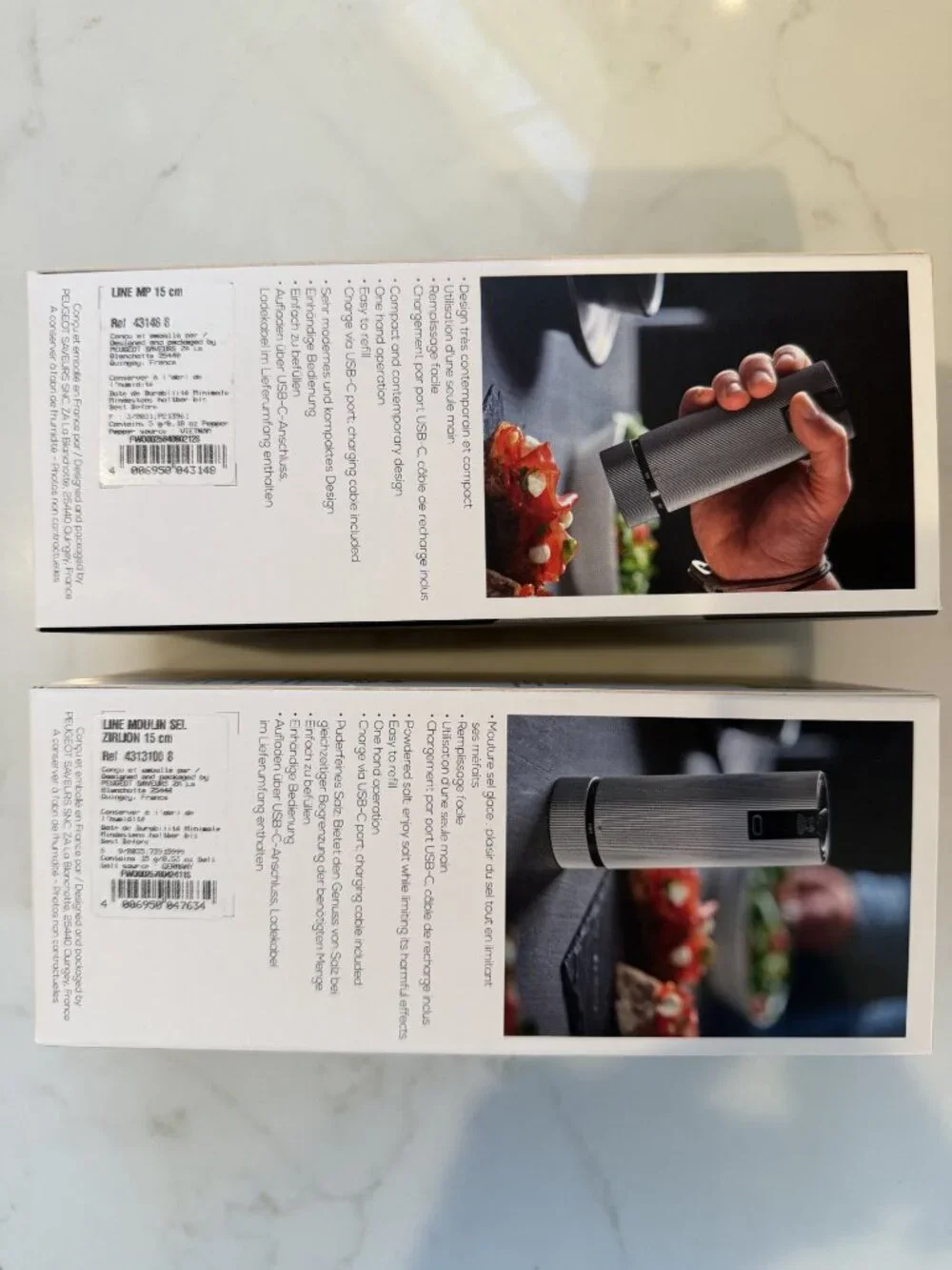 Peugeot Electric Salt and Pepper Mills, Brand New, In Boxes, 2026 model